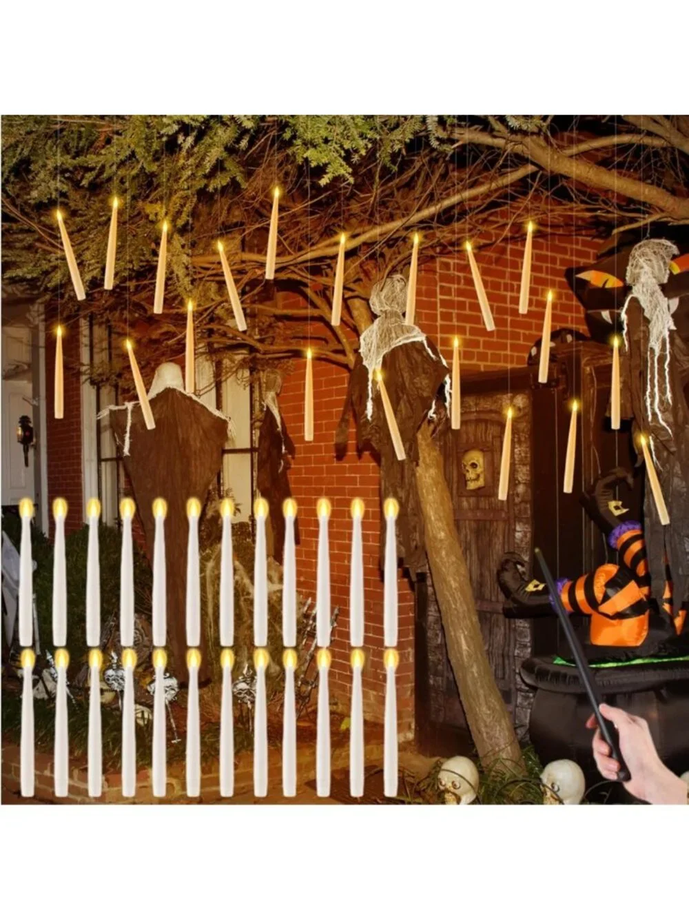 40 Pcs Flameless LED Candles Set with Remote - Halloween Party Decor & Ambiance